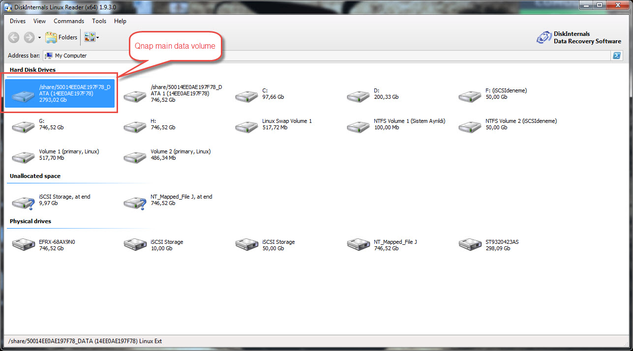 diskinternals linux reader cannot open disk