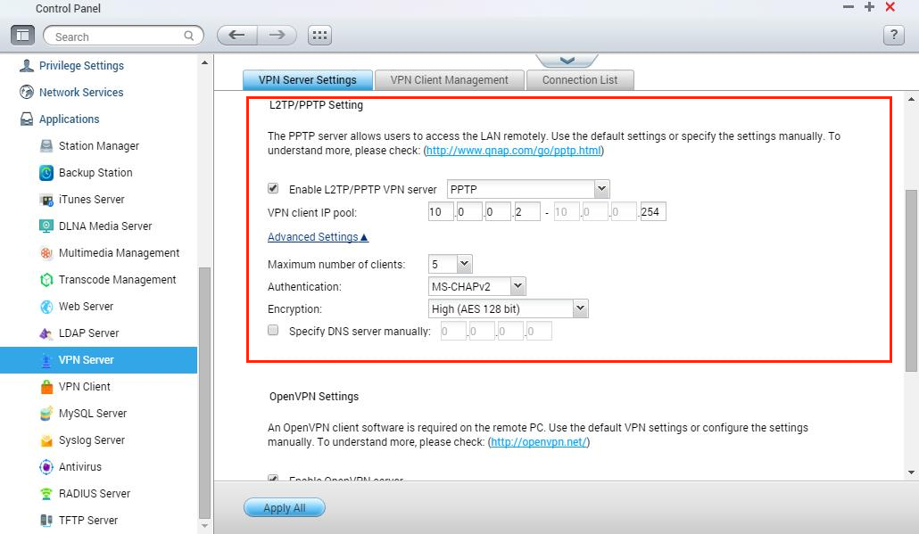 openvpn dns server hosting