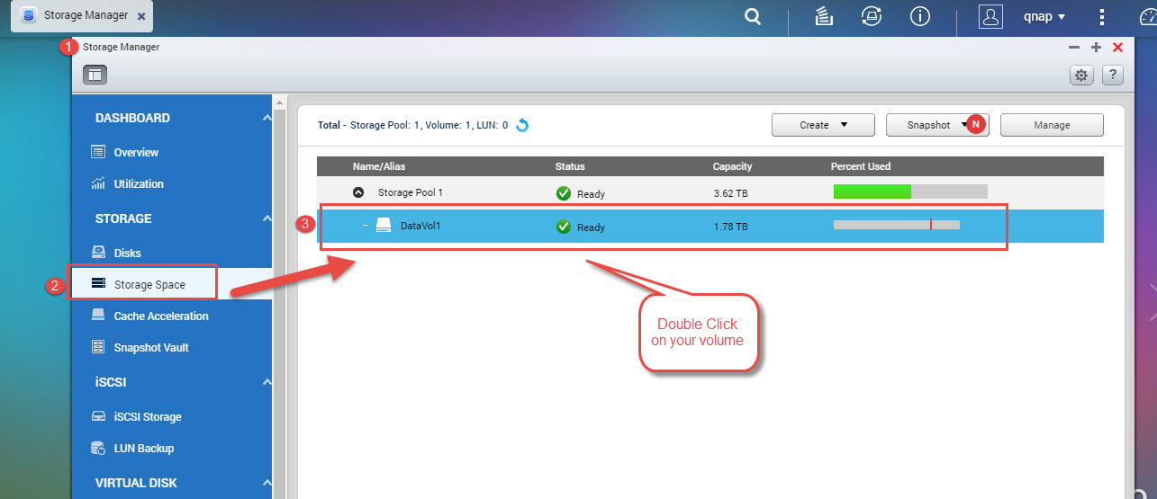 qnap check file system cannot unmount disk