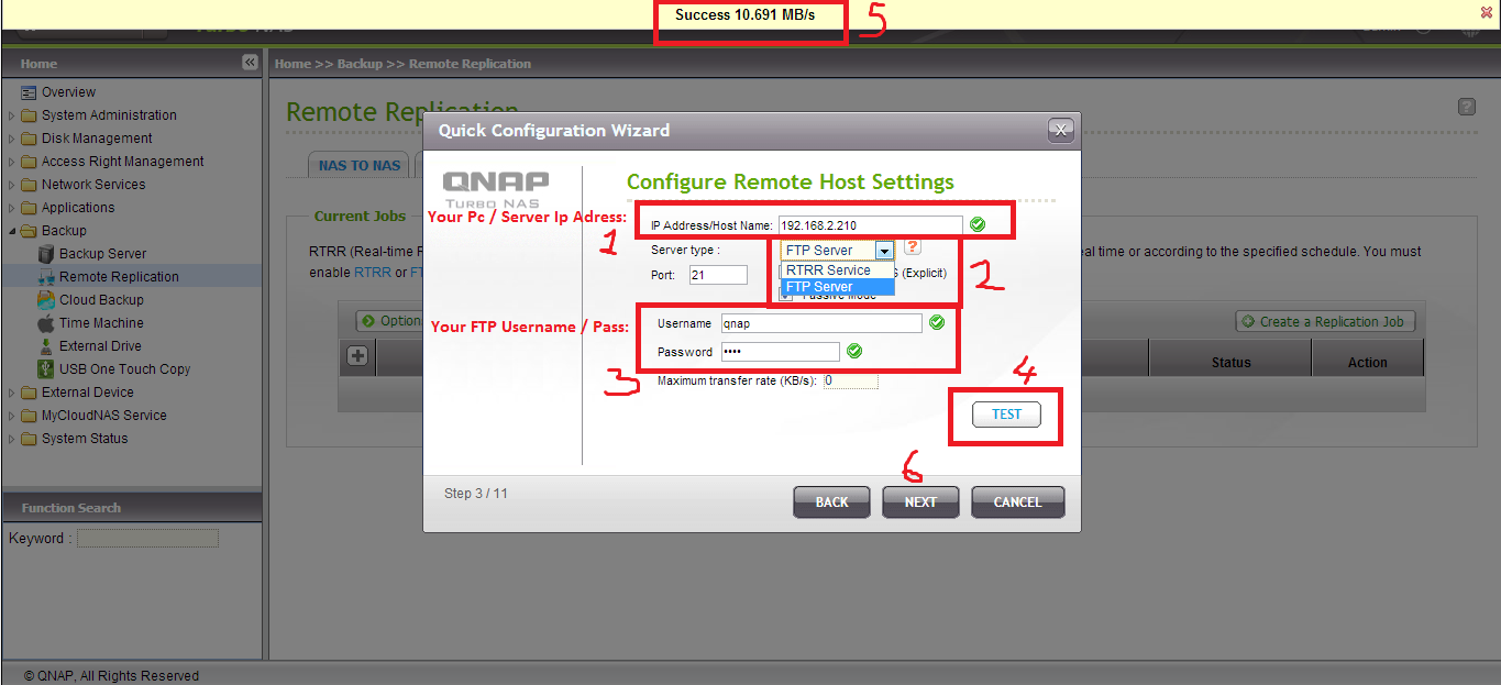 filezilla ftp client times out to qnap ftp server